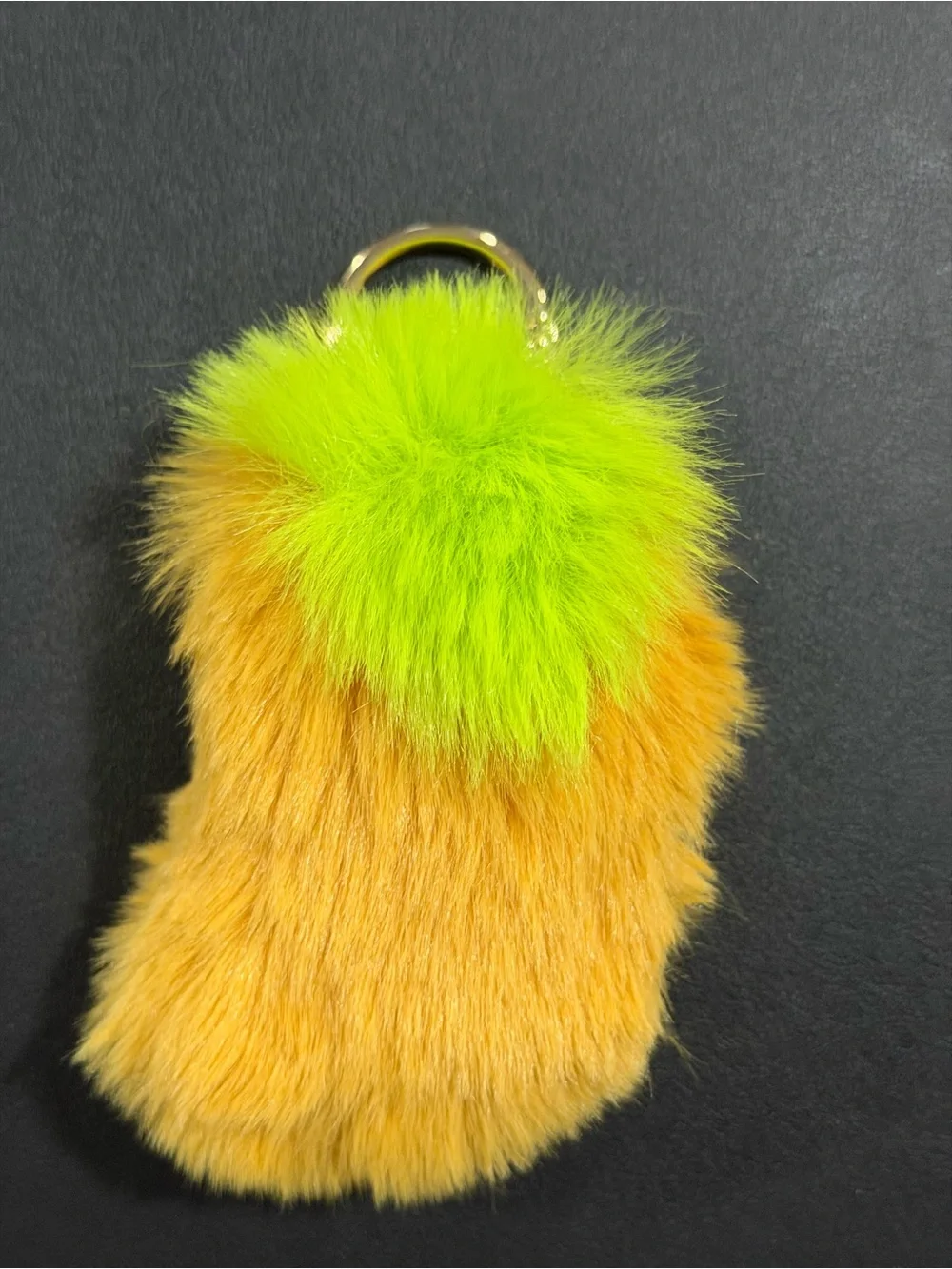 Yellow & Lime Faux Fur Pom Pom Keychain - Stylish Bag Charm